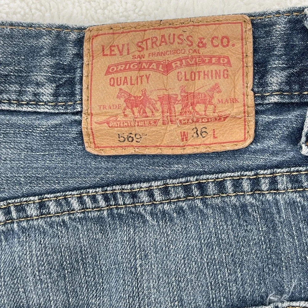 Levis 569‎ Shorts Mens 36 Blue Denim Loose Straight Fit Jorts Baggy Y2K 90s
